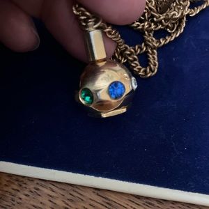 Vintage rhinestone perfume pendant